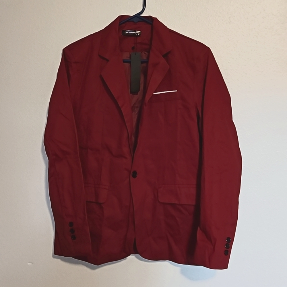 Lars Amadeus NWT sz.M mens maroon blazer sport coat